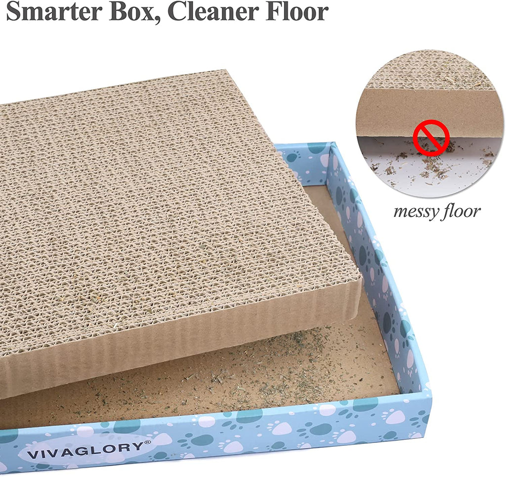 Cat Scratching Board - Extra Wide 3-Pack Cardboard Scratcher with Catnip for Indoor Use - Flat Scratch Pad for Kittens