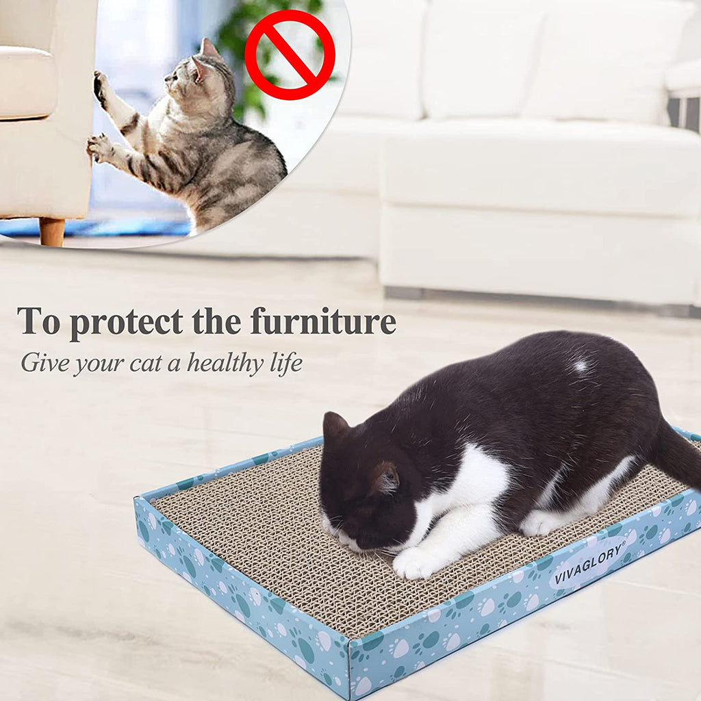 Cat Scratching Board - Extra Wide 3-Pack Cardboard Scratcher with Catnip for Indoor Use - Flat Scratch Pad for Kittens