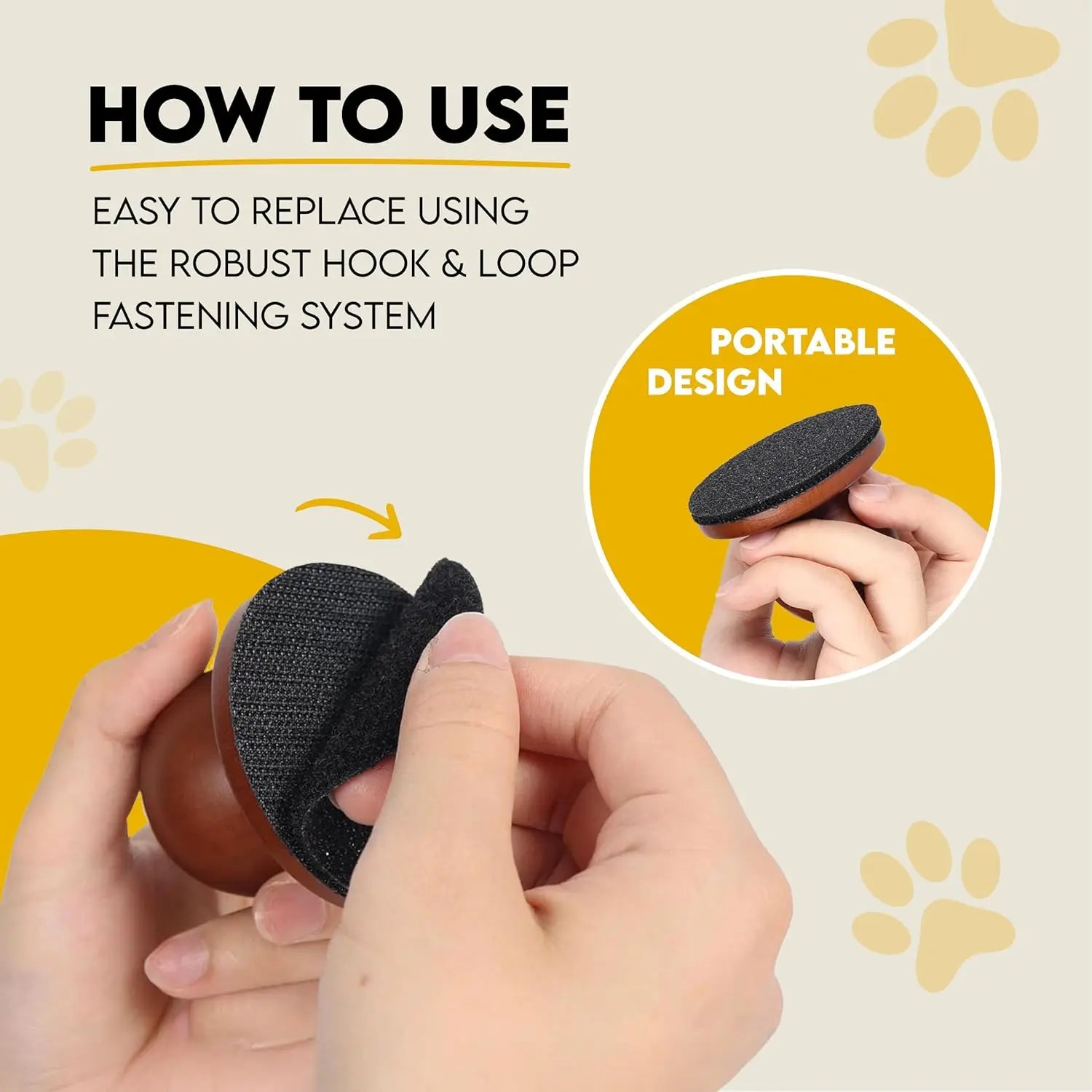 Pet Nail File and Grooming Board - Effortless Nail Smoothing with 3 Replaceable Sheets and Ergonomic Wooden Handle, Ideal for Dogs and Cats