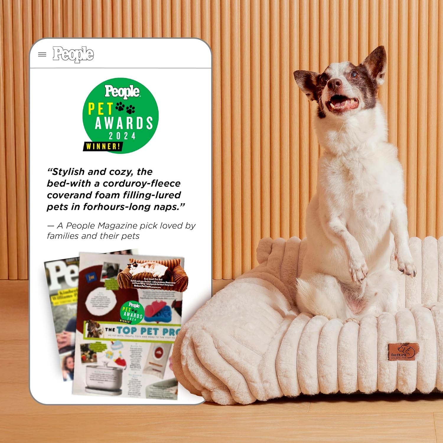 Bedsure Comfyfleece™ Shown on TV Fluffy Cute Cat Couch for Pets,24In Cream | Cat Beds for Indoor Cats,Supportive Pet Sofa,Dog Couch Bed Seen on Good Day New York,Removable Washable Cover,Up to 10 Lbs