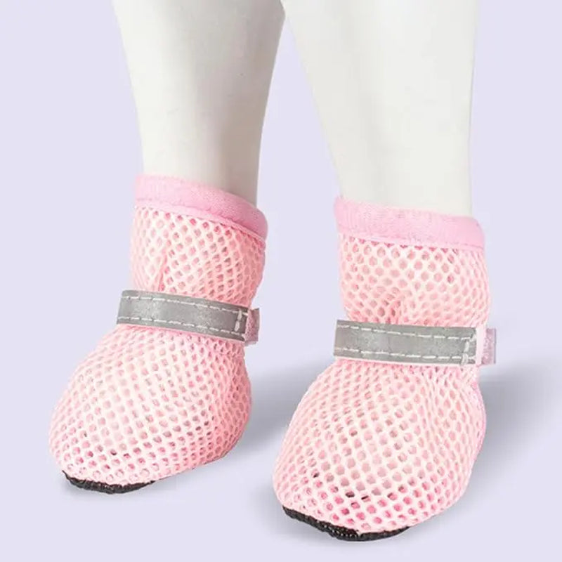 Breathable Mesh Dog Boots for Small to Medium Breeds - Summer Non-Slip Paw Protectors