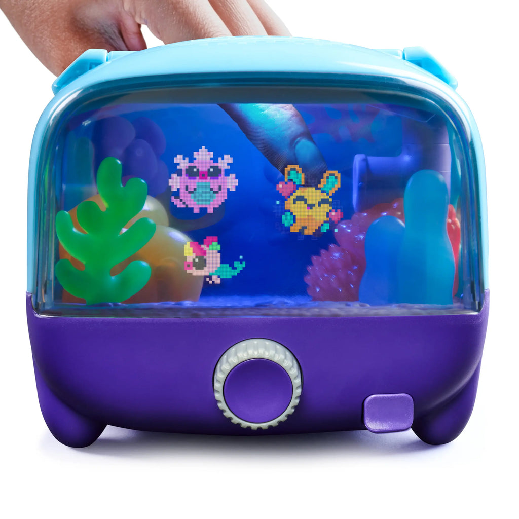 BITZEE Interactive Digital Aquarium Pet Tank with 30 Virtual Fish, Large Display, LED Lights, Touch-Responsive Electronic Pets, Ideal Birthday Gift for Children Ages 5 and Up
