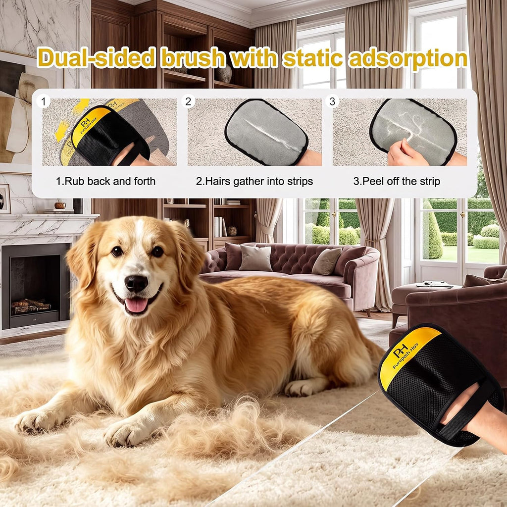 Removal Glove Remover for Cats & Dogs, 2026 Upgraded Five-Finger Electrostatic Pet Hair Removal Glove,Reusable. Applicable to Laundry, Couches, Carpets, Clothing and Car Seat. (1)