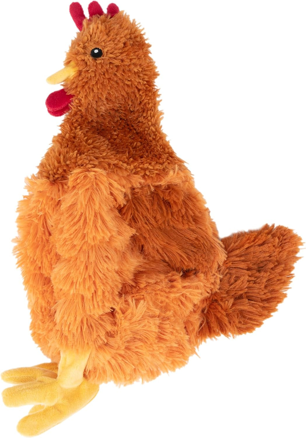 Interactive Squeaky Dog Chew Toy, Ideal Dog Toys for Chewers, Small, Medium & Large Dogs, and Fetch Lovers - Crinkle Chicken (Brown), Large