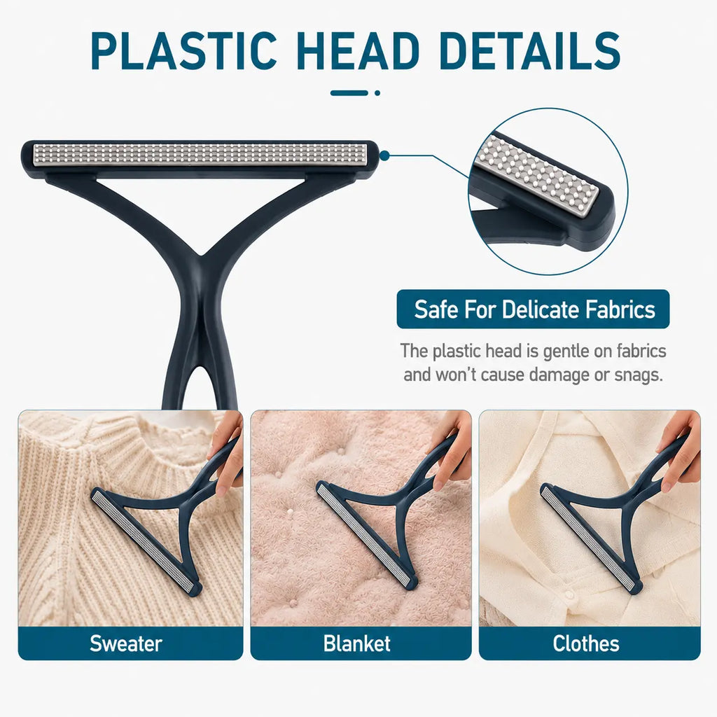 2-Piece Reusable Pet Hair Removal Set for Carpets, Upholstery, Vehicles, and Pet Bedding