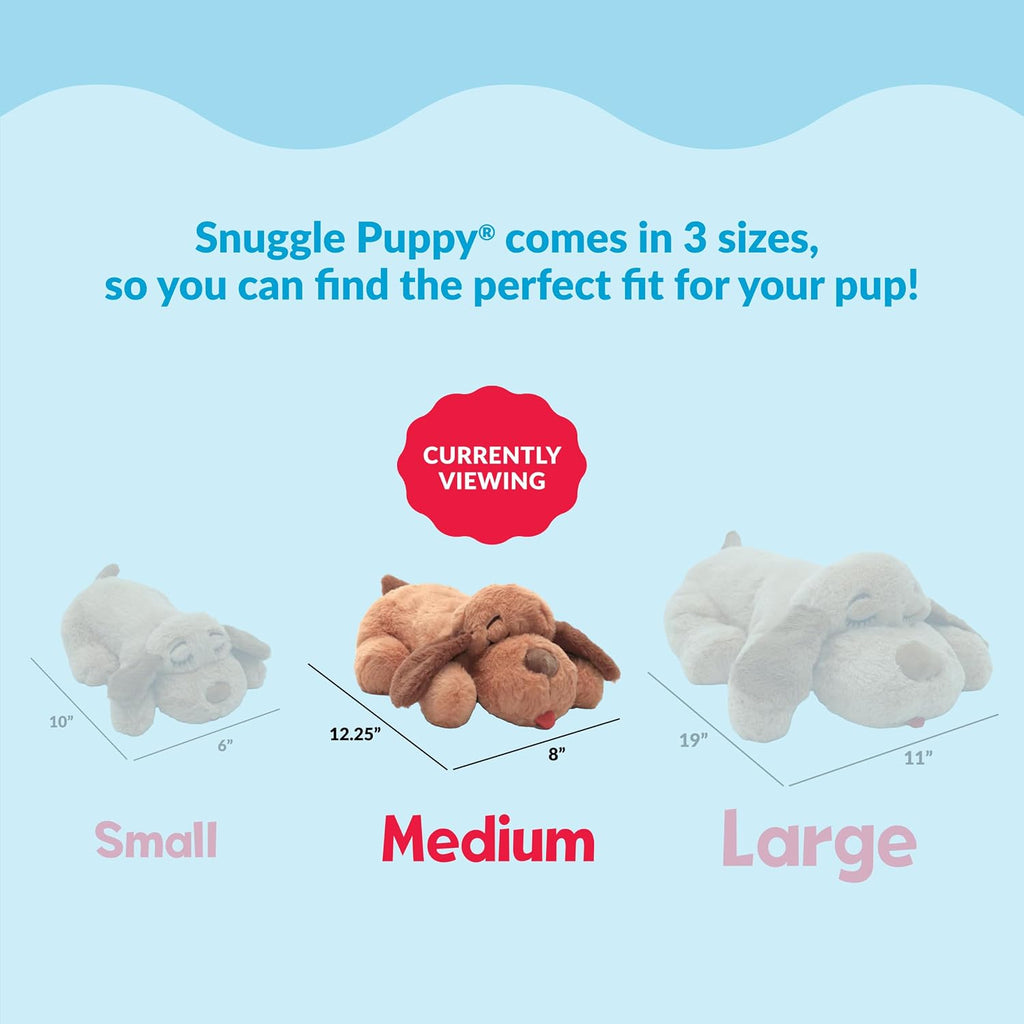 Snuggle Puppy Original Heartbeat Puppy Toy with Real-Feel Pulse & Heat Pack, Calming Sleep Aid for Puppy Anxiety, Crate Training, First Nights & New Puppy Transition - Biscuit