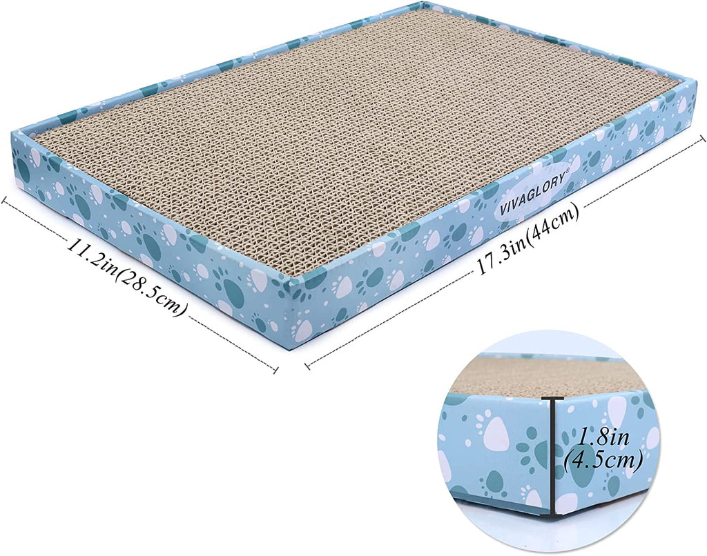 Cat Scratching Board - Extra Wide 3-Pack Cardboard Scratcher with Catnip for Indoor Use - Flat Scratch Pad for Kittens