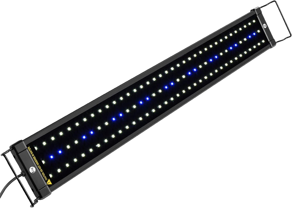 Classic LED Aquarium Lighting System with Adjustable Brackets, White and Blue LED Options, Suitable for 28 to 36 Inch Tanks, 18 Watts