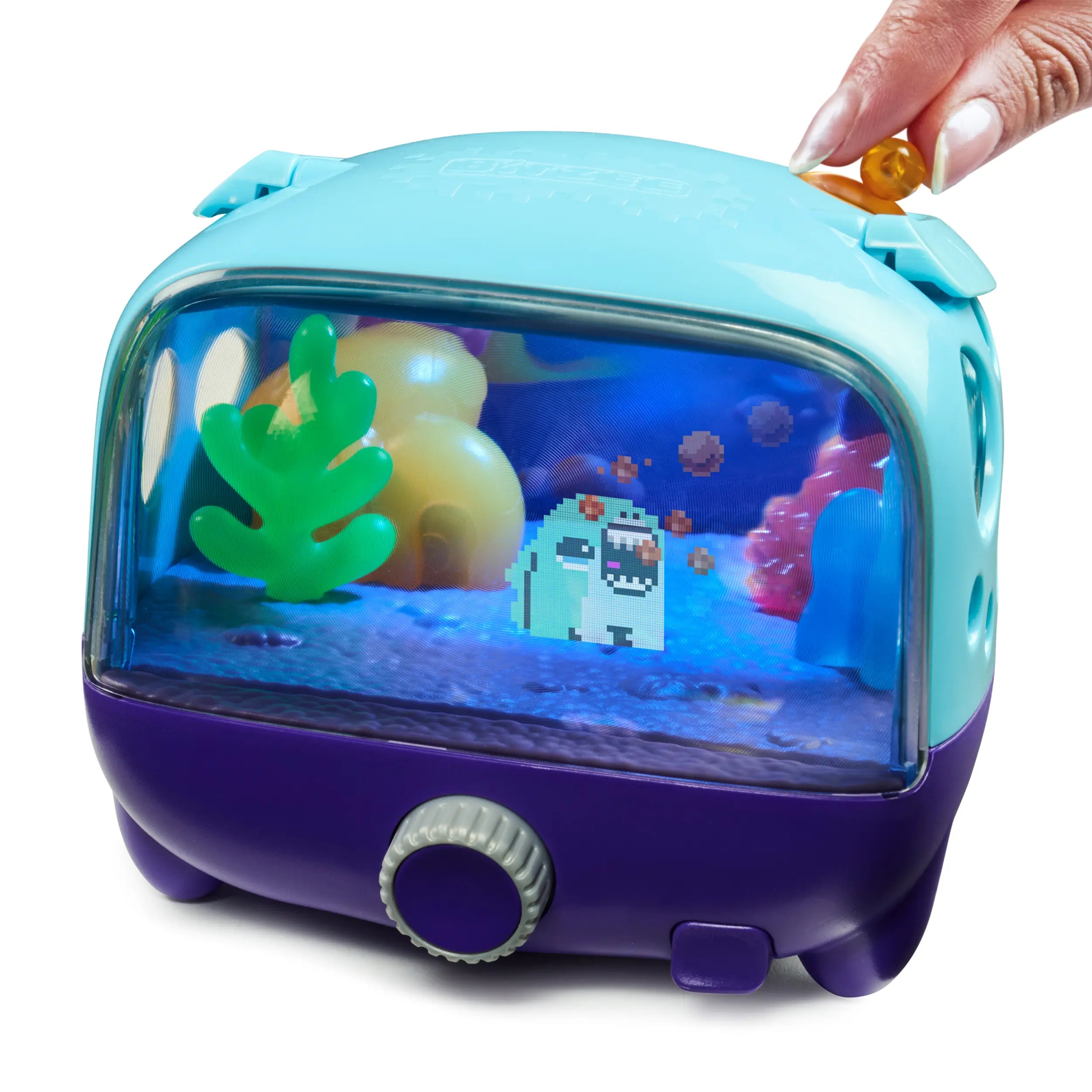 BITZEE Interactive Digital Aquarium Pet Tank with 30 Virtual Fish, Large Display, LED Lights, Touch-Responsive Electronic Pets, Ideal Birthday Gift for Children Ages 5 and Up