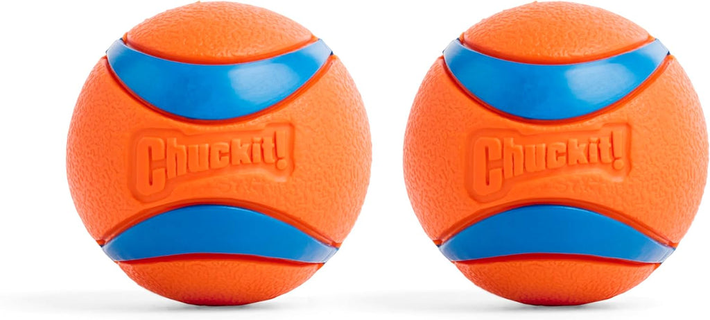 Medium Bouncy Fetch Balls for Dogs (20-60 lbs) - Durable Rubber Floating Toy - 2.5-Inch Diameter - Pack of 2 for Active Outdoor Play