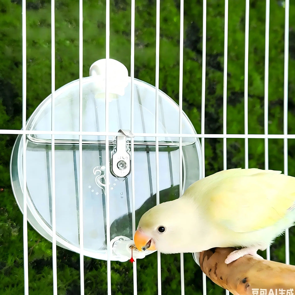 Parrot Pin Valve Water Dispenser with Space Capsule Design, Leak-Proof Instant Water Delivery, High Capacity Automatic Bird Water Bottle, Nozzle Feeder for Birds