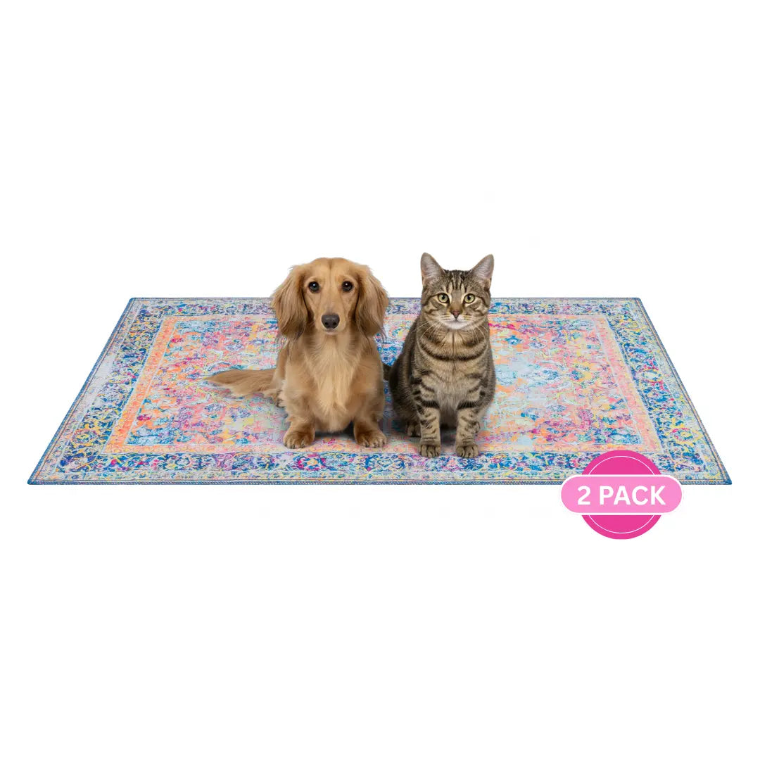 Lovewag Pets Washable Dog Pads - Set of 2, Eco-Friendly and Leak-Proof, Available in Multiple Designs: Sage Forest, Marmalade Sunshine, Moonlit Night, Rustic Terracotta, Sizes: 16" x 24", 36" x 48", 28" x 41" & Single Pack: Sage Forest 54" x 72