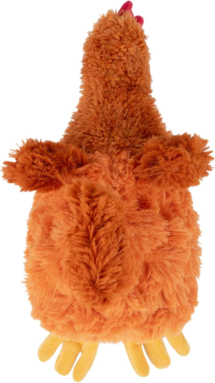 Interactive Squeaky Dog Chew Toy, Ideal Dog Toys for Chewers, Small, Medium & Large Dogs, and Fetch Lovers - Crinkle Chicken (Brown), Large