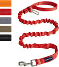 Heavy-Duty 6FT Bungee Dog Leash for Large Breeds with Dual Padded Handles, Shock Absorption, and No-Pull Training - Red