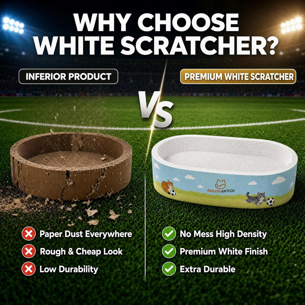 Soccer Cat Scratcher Bed, No-Mess Cat Scratching Pad, No Shed Cat Beds and Scratch Pad for Cats, Plant Fiber Mess Free Cat Scratch Furniture Protector, Stop Cats Eating Paper Craps
