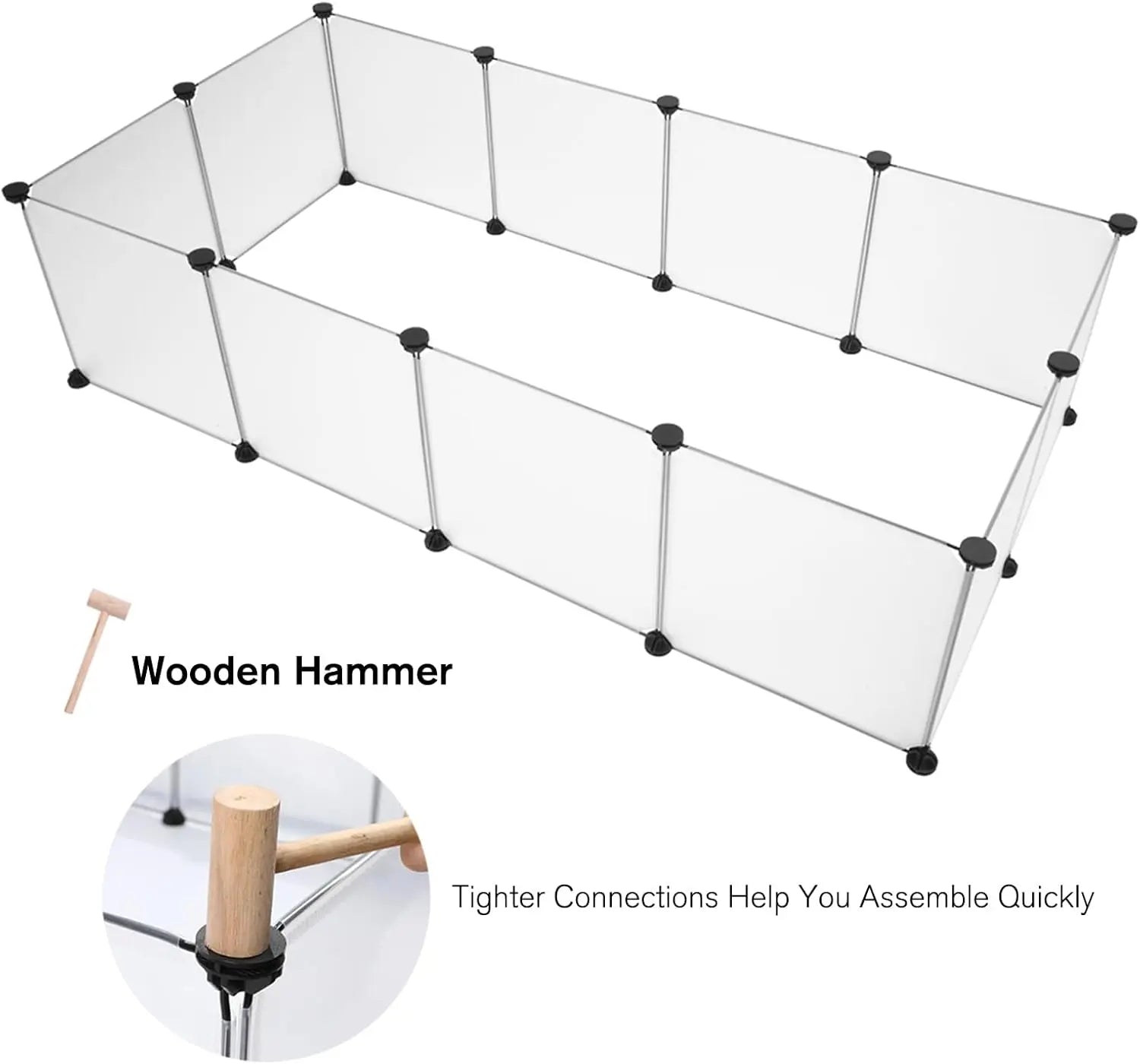 12-Piece 14"x14" Portable Playpen for Small Animals, Indoor/Outdoor Kennel and Fence for Puppies, Guinea Pigs, Bunnies, Ferrets, Hamsters, and Hedgehogs