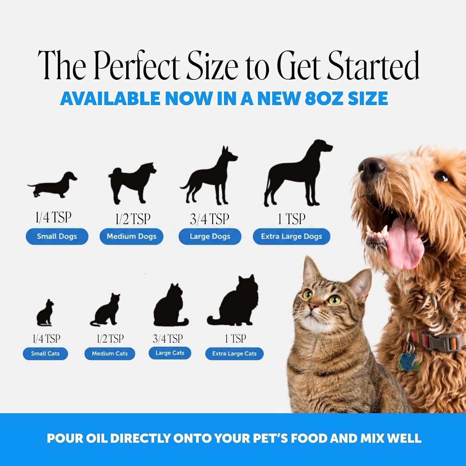 Wild Alaskan Salmon Oil for Dogs + Cats - 100% Pure Natural Omega 3 Fish Oil Supplement for Pet Skin, Coat Health, Allergy Itch Relief, EPA DHA Fatty Acids for Dog Joint Support, Heart Wellness (8 Oz)