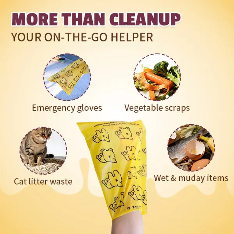 Passion Fruit Scented Pet Waste Bags - Leak-Proof, Extra Thick & Large, 365 Count Pack, Yellow Velcro Pet Accessories, Puppy Essentials for Walking & Cat Litter