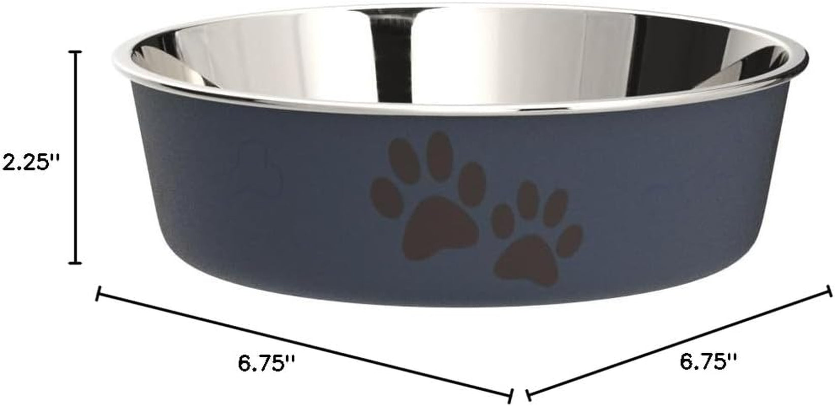 Bella Dog Bowls- Stainless Steel Dog & Cat Bowls - Spill Proof Dog Food Bowl, Cat Bowl, Puppy Essentials & Pet Supplies Great for Home & Travel (Medium 20-35 Lbs, Blueberry)