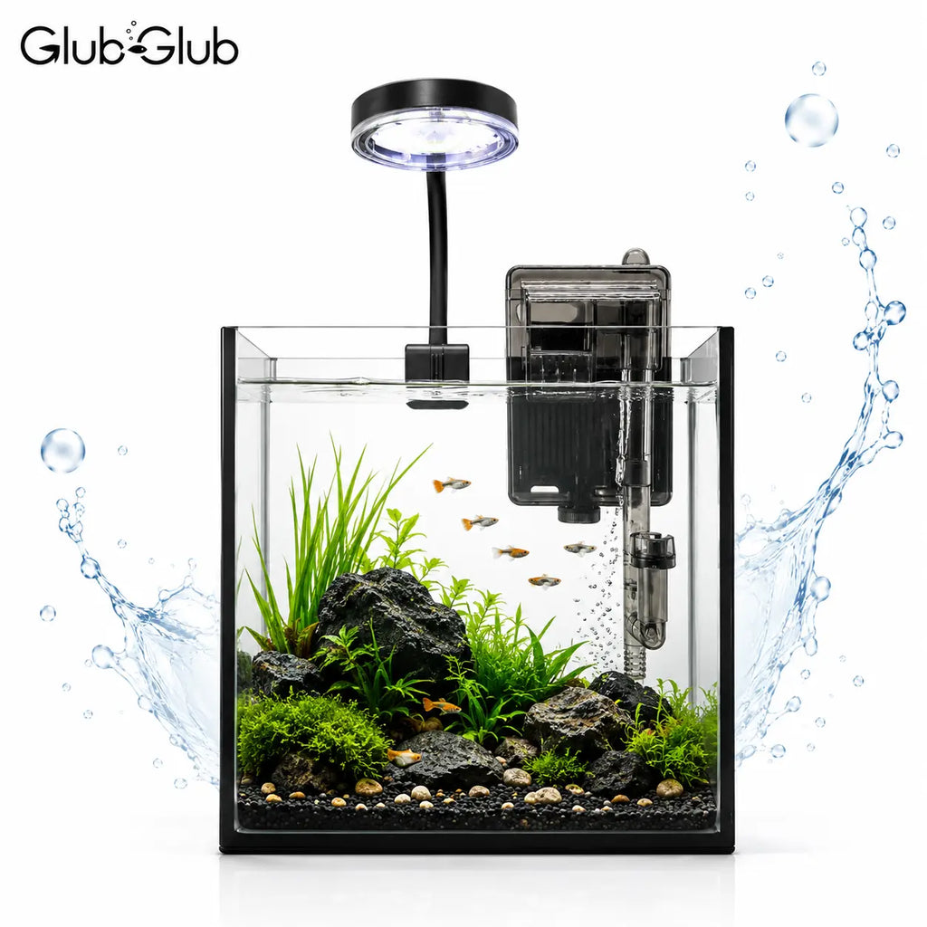 Craftsboys 1.2 Gallon Nano Glass Aquarium with Filter and LED Light for Betta Fish and Aquascaping