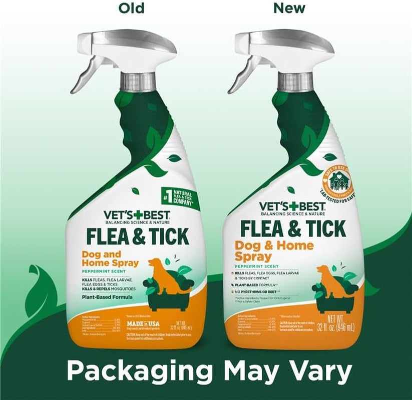 Indoor Flea & Tick Home Spray for Dogs, Plant-Based Spray, 32 Oz | Plant-Based Flea & Tick Spray, Kills Fleas, Eggs & Ticks on Contact, Natural Oils, for Indoor Home Use, Made in USA