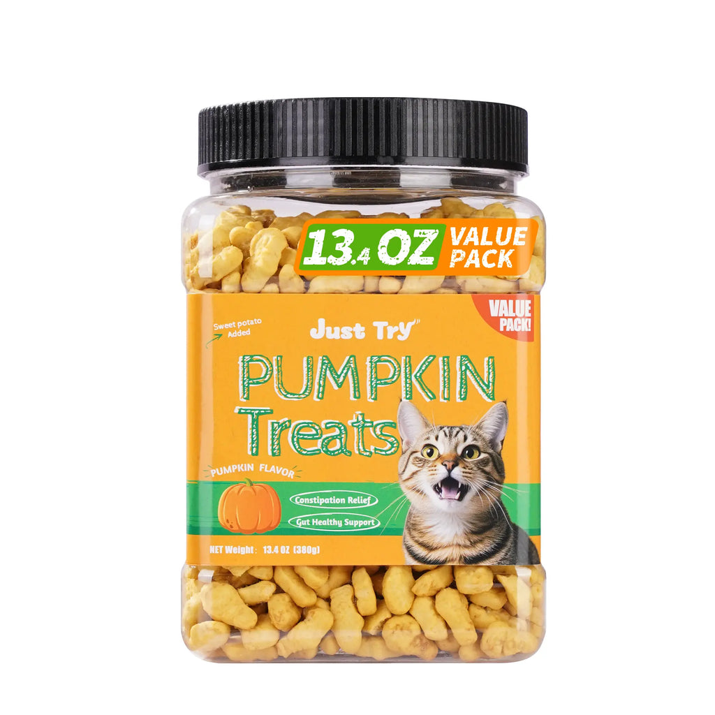 Cat Treats for Indoor Cats - Natural Salmon Hairball Control Biscuits with Cat Grass and Catnip for Dental Care - 14.1 OZ