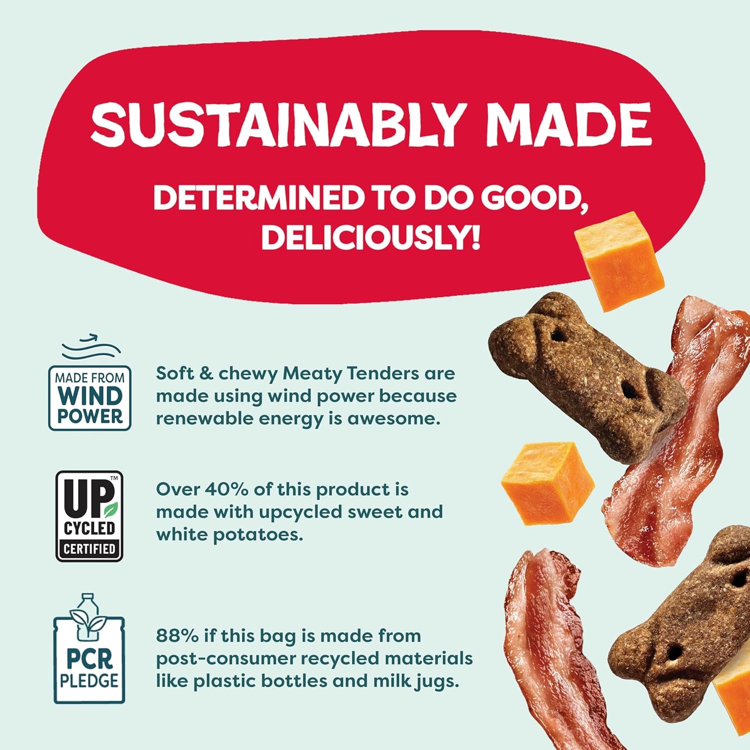 Bacon Me Crazy Soft & Chewy Dog Treats - Grain-Free Meaty Tenders with Real Bacon for All Dog Sizes, 8oz
