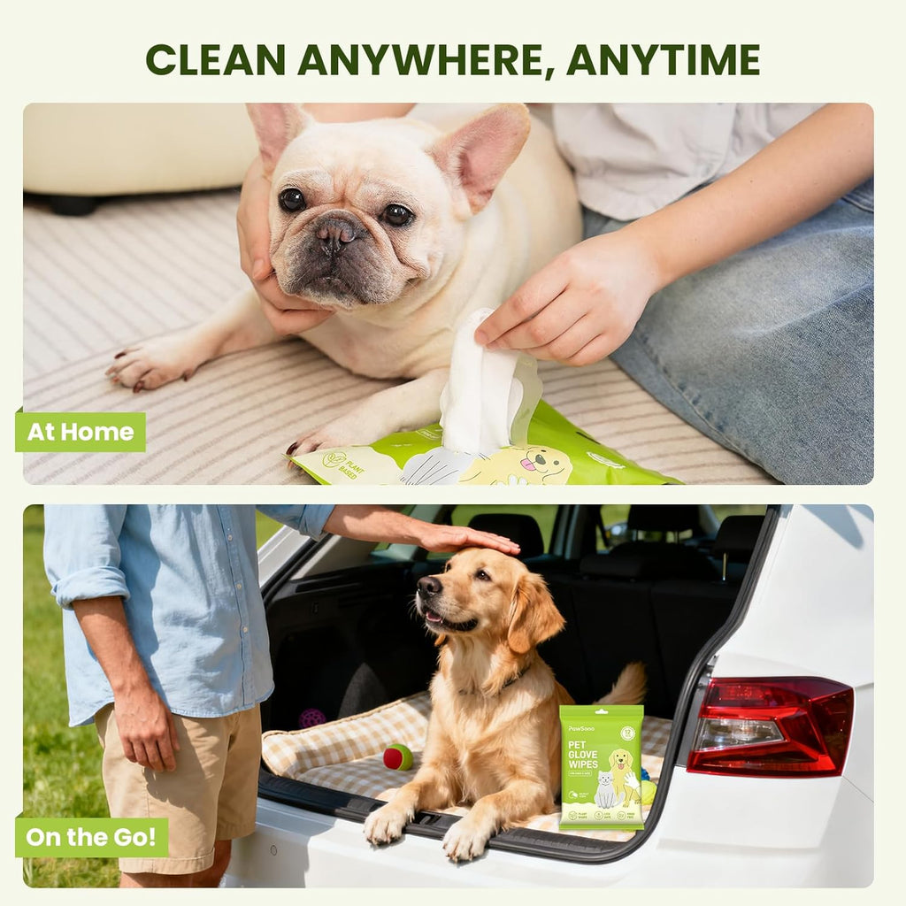 36-Pack Hypoallergenic Pet Wipes for Dogs, Cats, and Small Animals | No-Rinse Deodorizing Wipes for Paws, Butt, Eyes, and Ears | Effective Stain and Odor Cleanup for Travel and Between Baths
