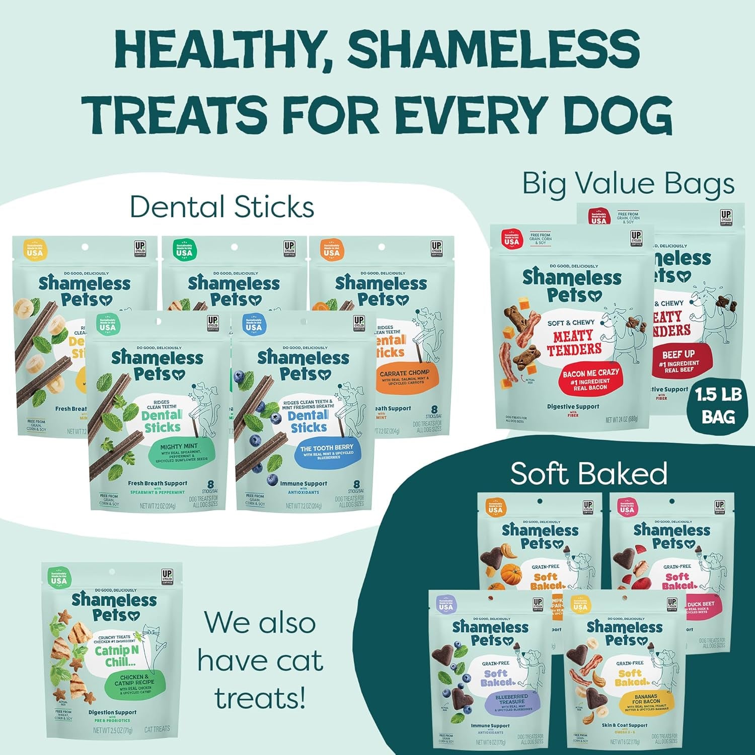 Bacon Me Crazy Soft & Chewy Dog Treats - Grain-Free Meaty Tenders with Real Bacon for All Dog Sizes, 8oz