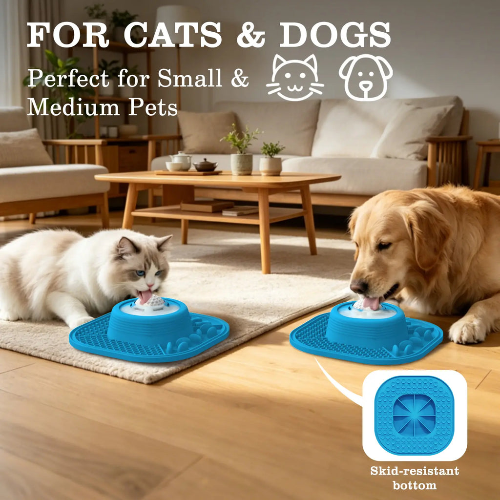 Pawlove Dog Slow Feeder Bowl - Anti-Slip Ball-In Design, 3/4 Cup Capacity, Food-Grade Material, Reduces Mess and Spills, Dishwasher Safe, Ideal for Liquid Treats and Post-Operative Use