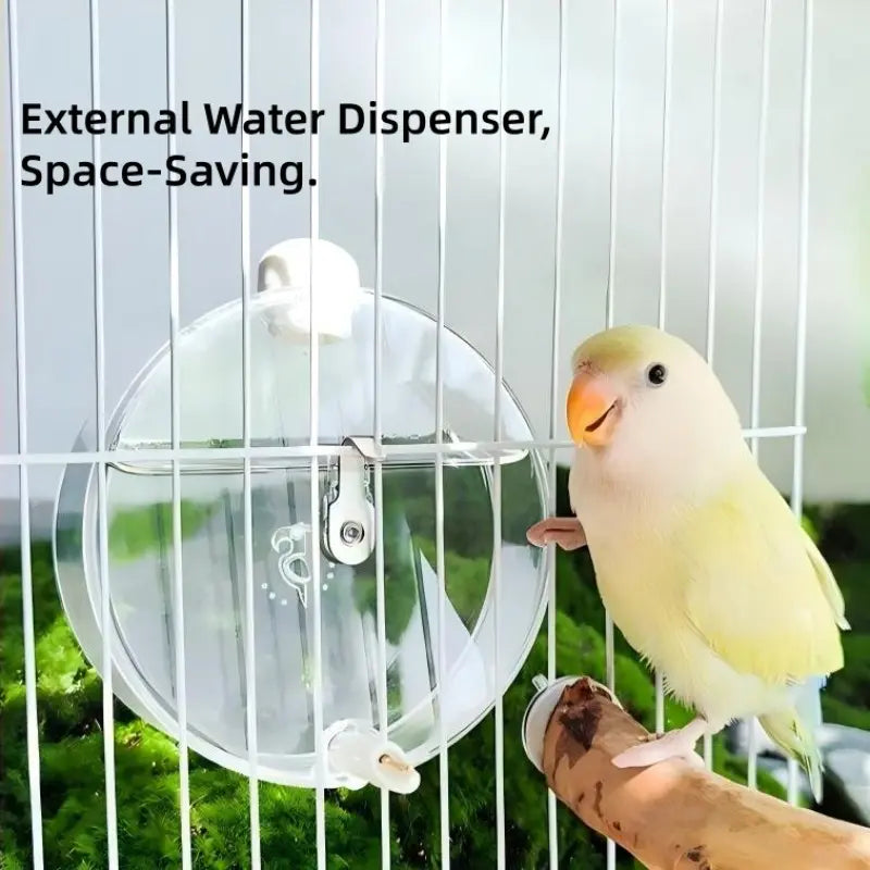 Parrot Pin Valve Water Dispenser with Space Capsule Design, Leak-Proof Instant Water Delivery, High Capacity Automatic Bird Water Bottle, Nozzle Feeder for Birds