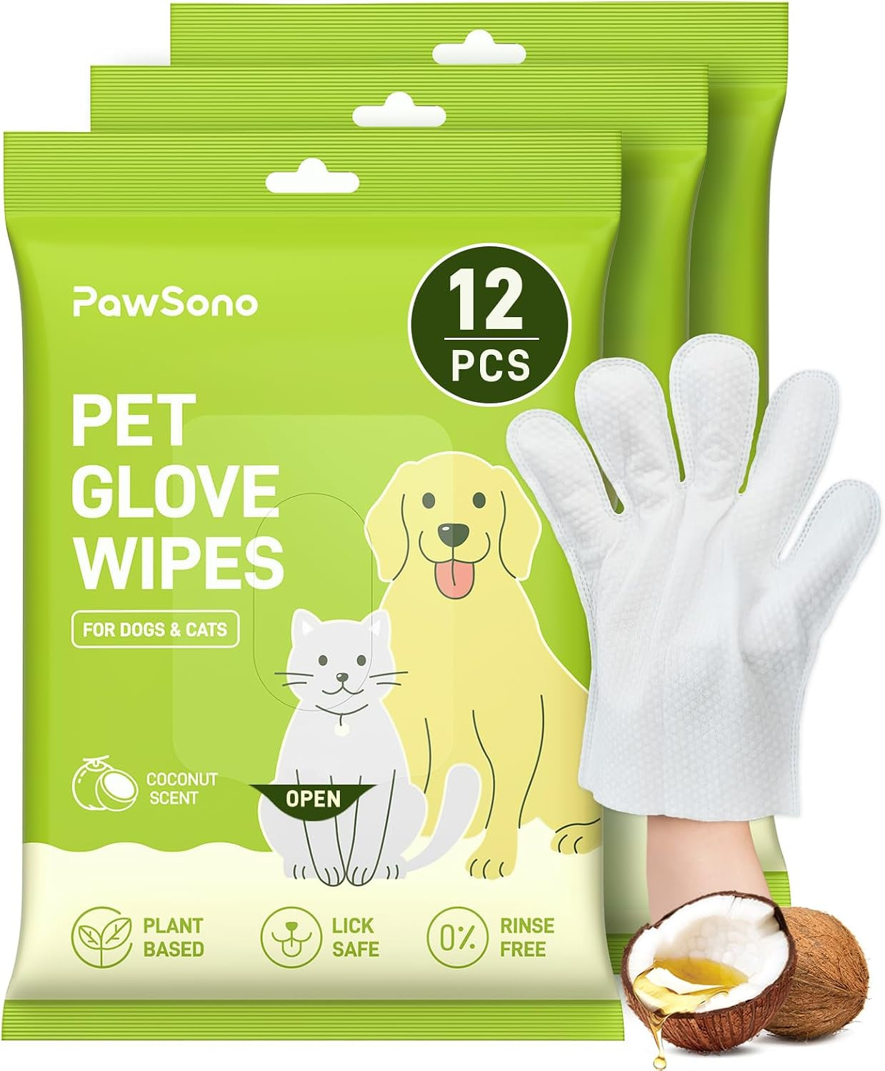 36-Pack Hypoallergenic Pet Wipes for Dogs, Cats, and Small Animals | No-Rinse Deodorizing Wipes for Paws, Butt, Eyes, and Ears | Effective Stain and Odor Cleanup for Travel and Between Baths