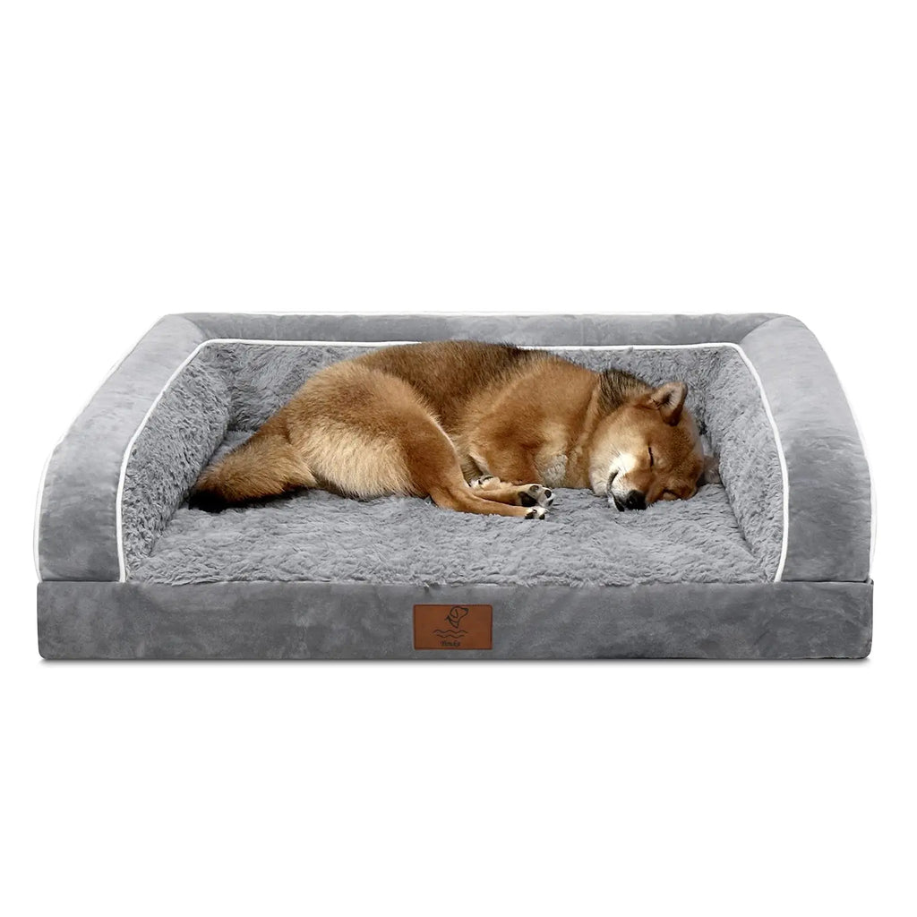 Large Dog Orthopedic Sofa Bed, Washable with Removable Cover, Waterproof Design and Nonslip Bottom, High Bolster Support