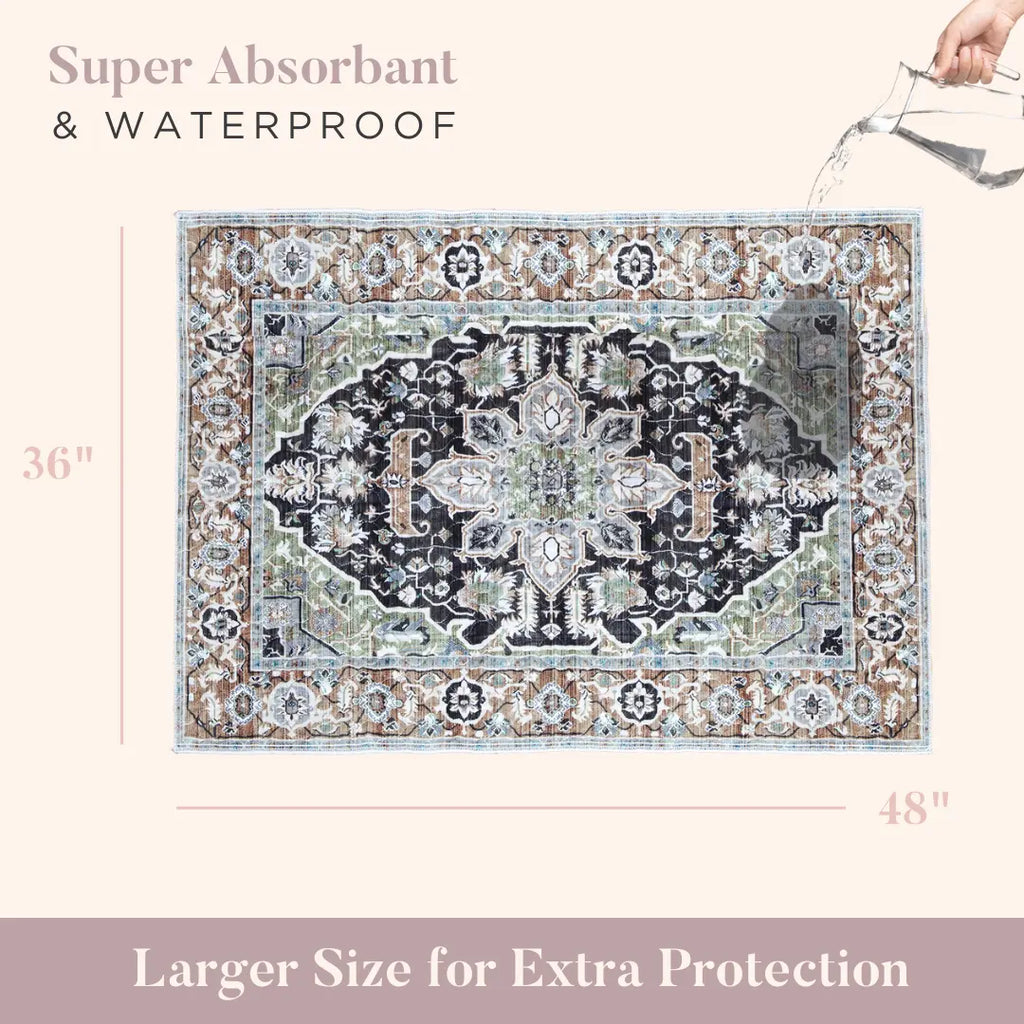 Lovewag Pets Washable Dog Pads - Set of 2, Eco-Friendly and Leak-Proof, Available in Multiple Designs: Sage Forest, Marmalade Sunshine, Moonlit Night, Rustic Terracotta, Sizes: 16" x 24", 36" x 48", 28" x 41" & Single Pack: Sage Forest 54" x 72