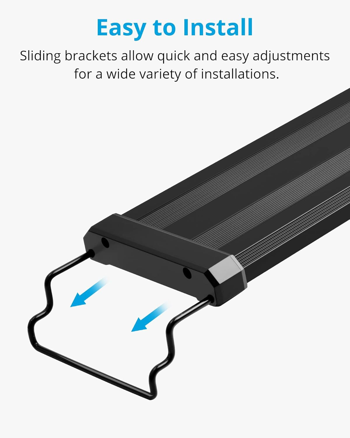 Classic LED Aquarium Lighting System with Adjustable Brackets, White and Blue LED Options, Suitable for 28 to 36 Inch Tanks, 18 Watts