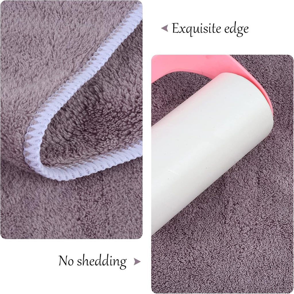 Microfiber Pet Bath Towel - Absorbent, Quick-Drying, Large 30x50 Inch with Paw Print Design, Machine Washable, Purple for Dogs and Cats