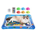 Interactive Sensory Water Mat for Kittens - 3D Floating Fish Toy with LED Light and Chirping Flapping Bird Wand, Durable PVC, Rechargeable USB-C, Stress Relief and Indoor Enrichment Gift