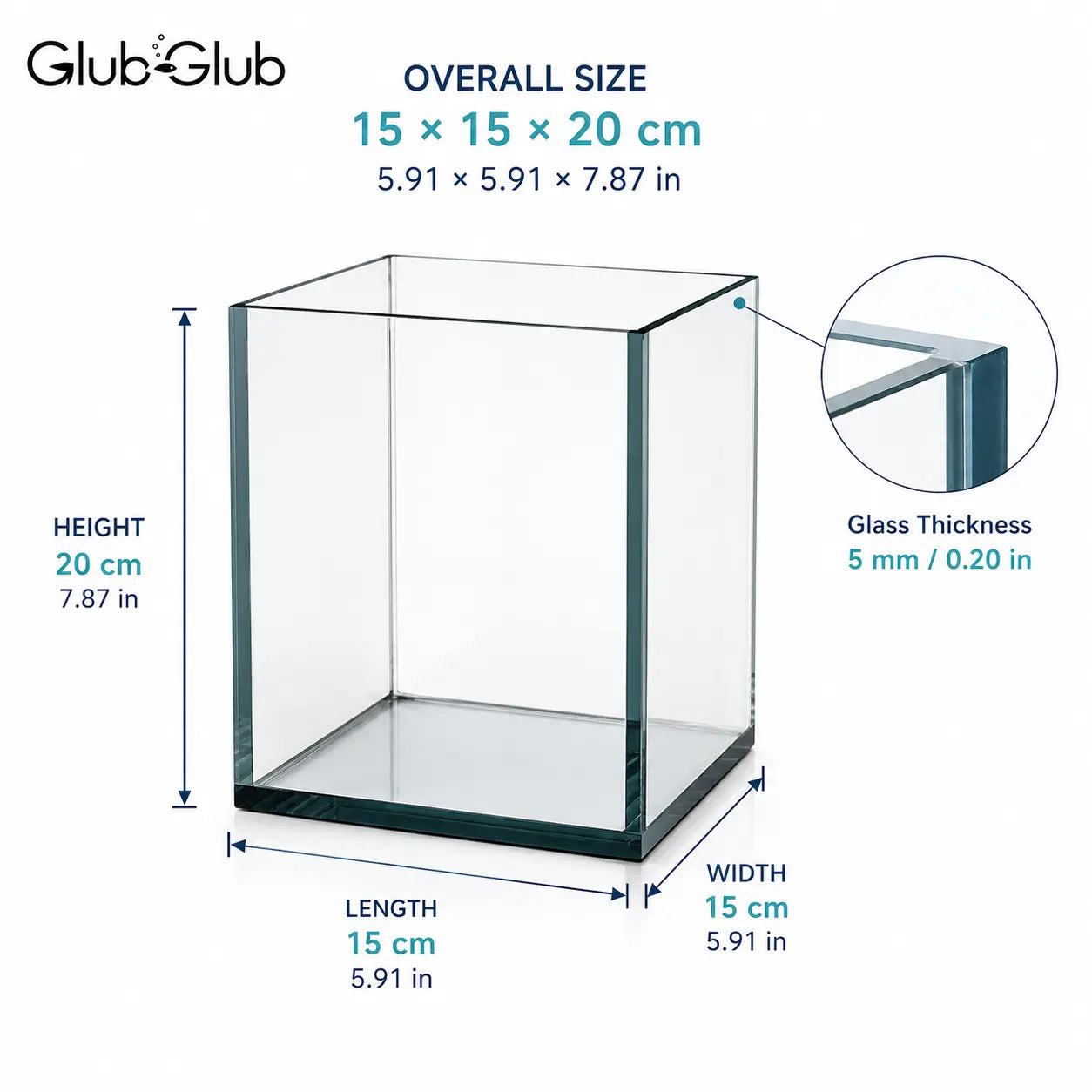 Craftsboys 1.2 Gallon Nano Glass Aquarium with Filter and LED Light for Betta Fish and Aquascaping