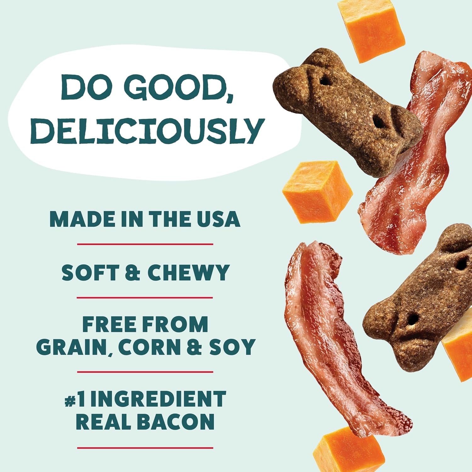 Bacon Me Crazy Soft & Chewy Dog Treats - Grain-Free Meaty Tenders with Real Bacon for All Dog Sizes, 8oz