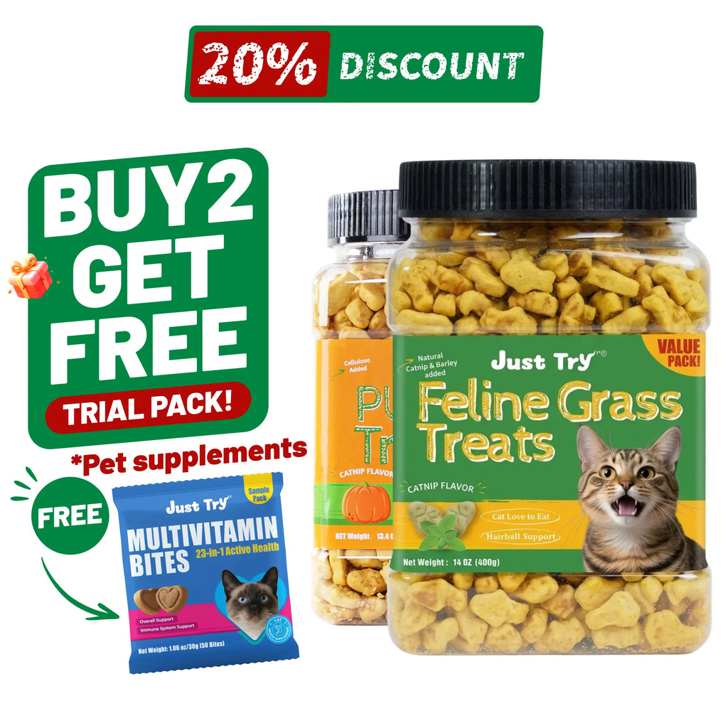 Cat Treats for Indoor Cats - Natural Salmon Hairball Control Biscuits with Cat Grass and Catnip for Dental Care - 14.1 OZ
