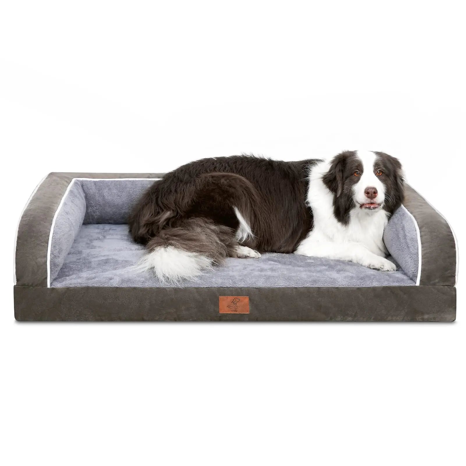 Large Dog Orthopedic Sofa Bed, Washable with Removable Cover, Waterproof Design and Nonslip Bottom, High Bolster Support