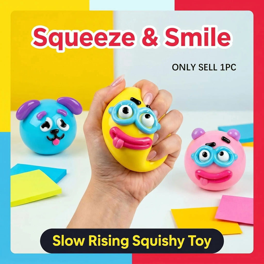Smushers Interchangeable Squishy Dog Face Fidget Toys - Soft, Moldable, Slow-Rise Sensory Stress Relief for Tactile Play