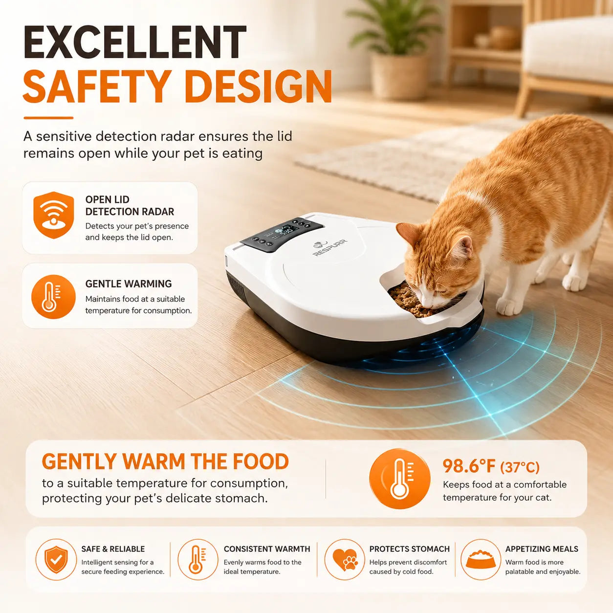 72-Hour Fresh Automatic Cat Feeder for Wet Food - 3-Day Refrigerated Meal Dispenser with Semiconductor Cooling & Heating, 304 Stainless Steel Bowl, Programmable Timer, Wired Design, No Batteries Required - Cattray