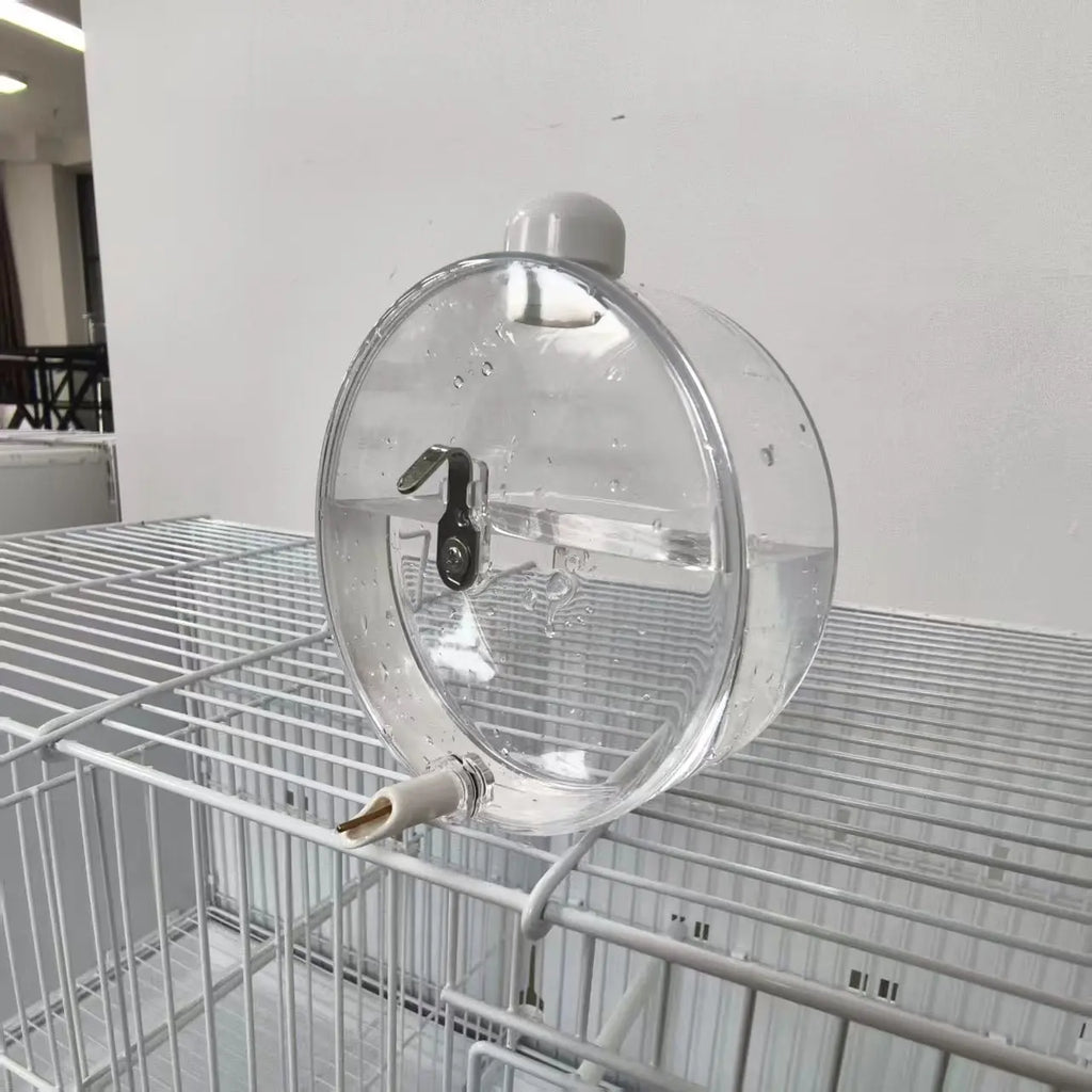Parrot Pin Valve Water Dispenser with Space Capsule Design, Leak-Proof Instant Water Delivery, High Capacity Automatic Bird Water Bottle, Nozzle Feeder for Birds
