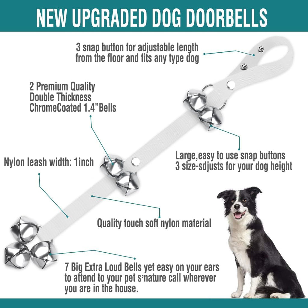 Premium Quality Dog Doorbells for Potty Training - Adjustable Loud 1.4" Extra Large Bells for Easy Puppy Training