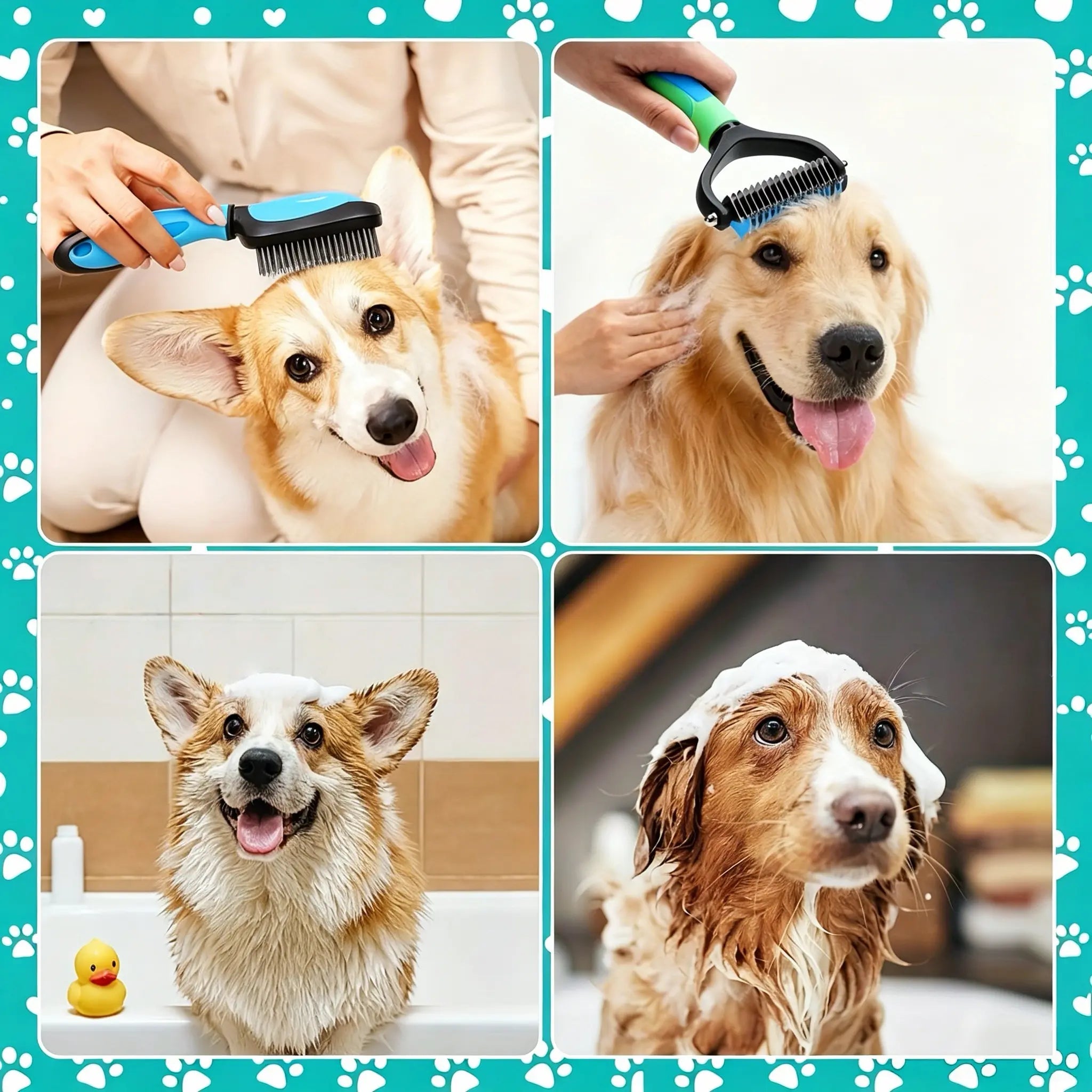 Summer Pet Grooming Tool Set (8 Pieces) - Comprehensive Shedding and Grooming Kit for Dogs and Cats, Includes Hair and Oral Hygiene Tools, Ideal for Indoor and Outdoor Use, Perfect Valentine’s Day Gift
