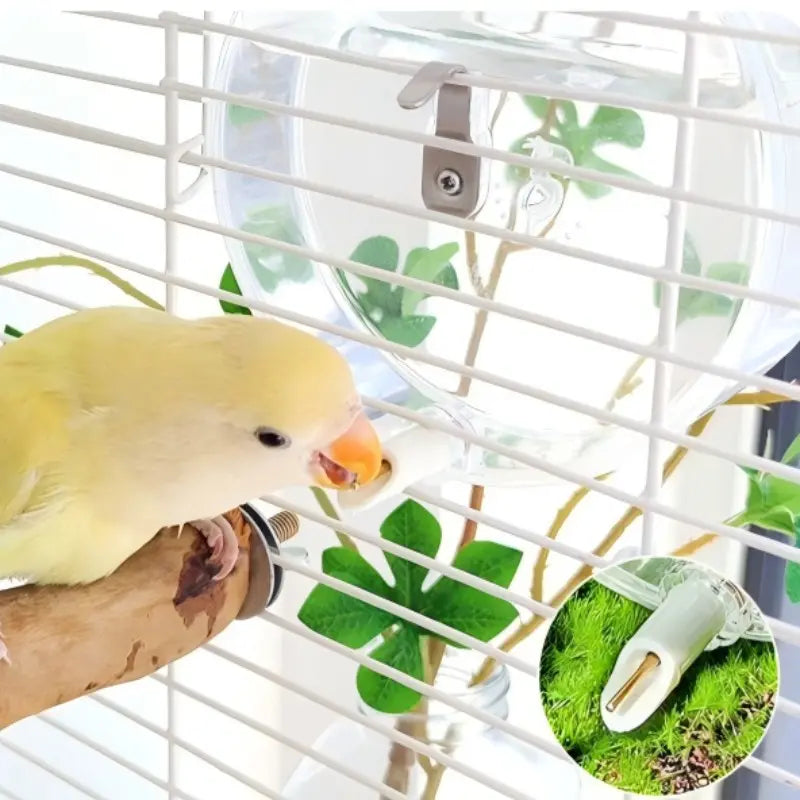 Parrot Pin Valve Water Dispenser with Space Capsule Design, Leak-Proof Instant Water Delivery, High Capacity Automatic Bird Water Bottle, Nozzle Feeder for Birds
