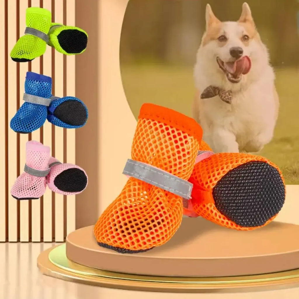 Breathable Mesh Dog Boots for Small to Medium Breeds - Summer Non-Slip Paw Protectors
