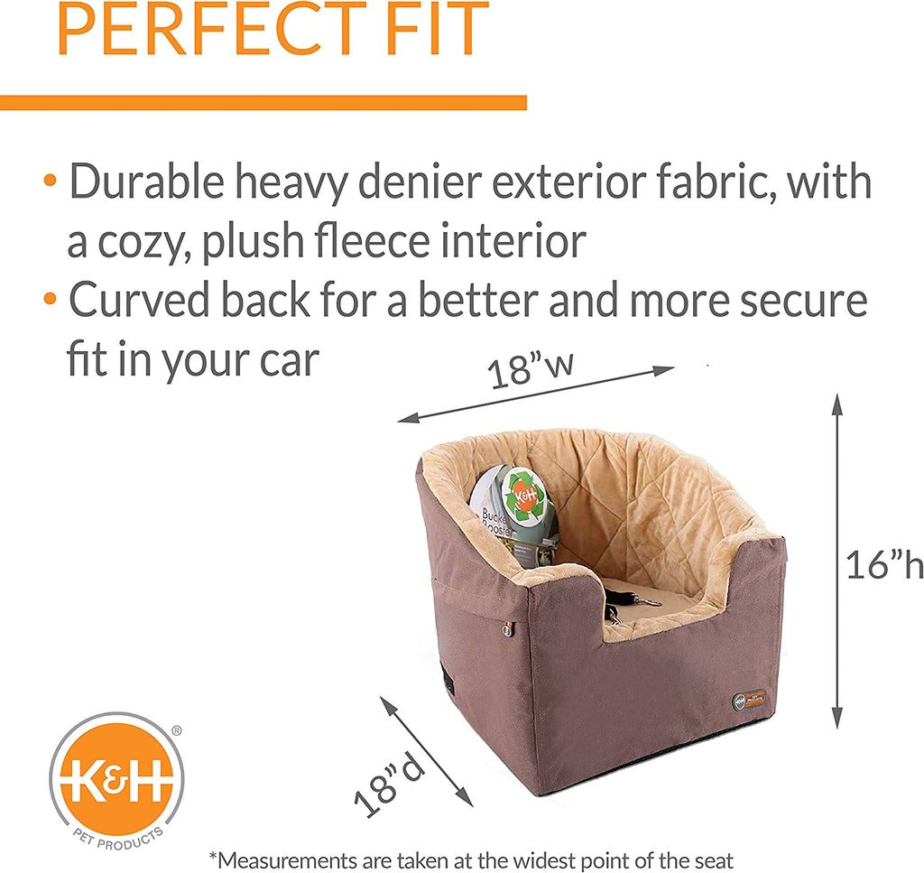 Premium Dog and Cat Booster Car Seat - Small Tan