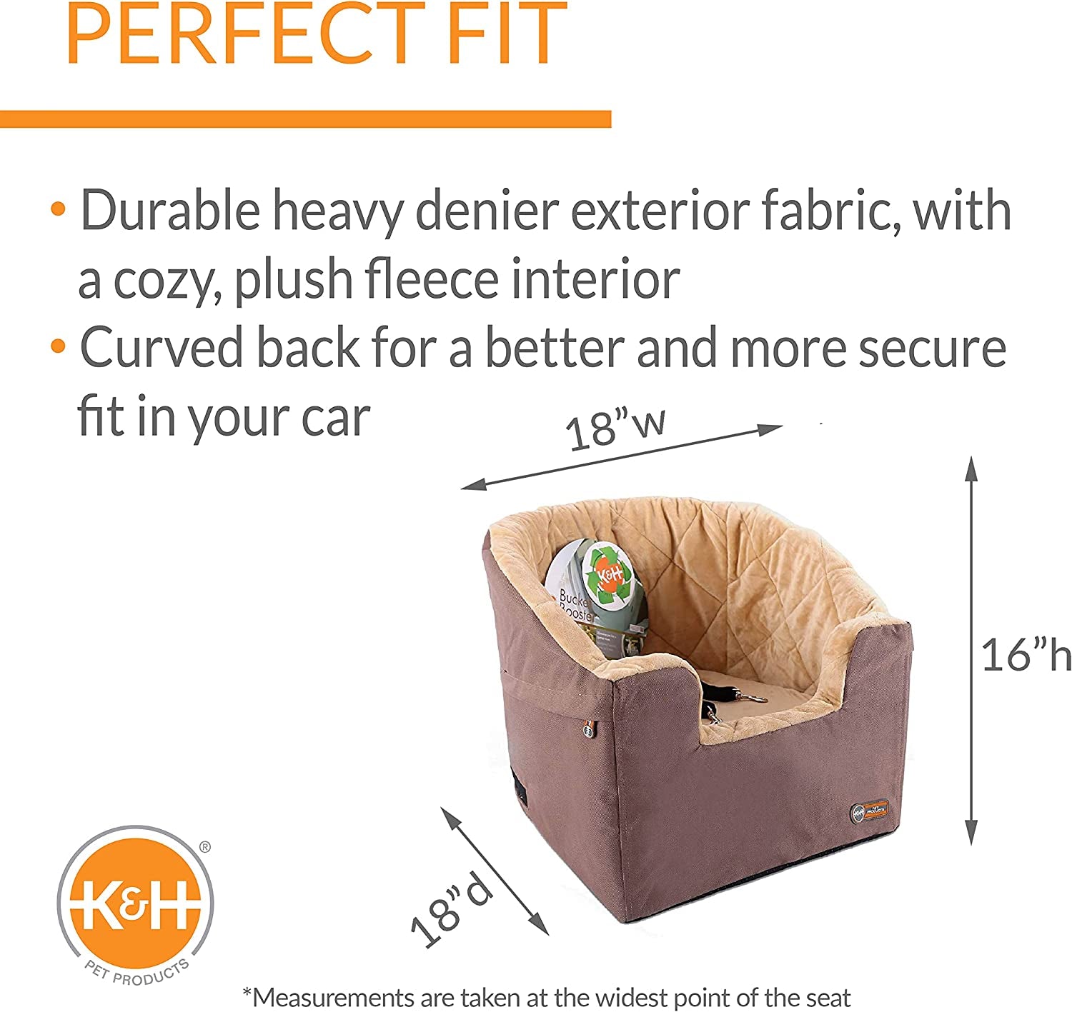 Premium Dog and Cat Booster Car Seat - Small Tan